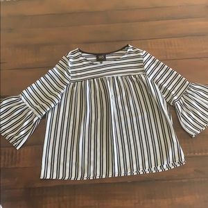 Anthro W5 Black & White blouse Sz L